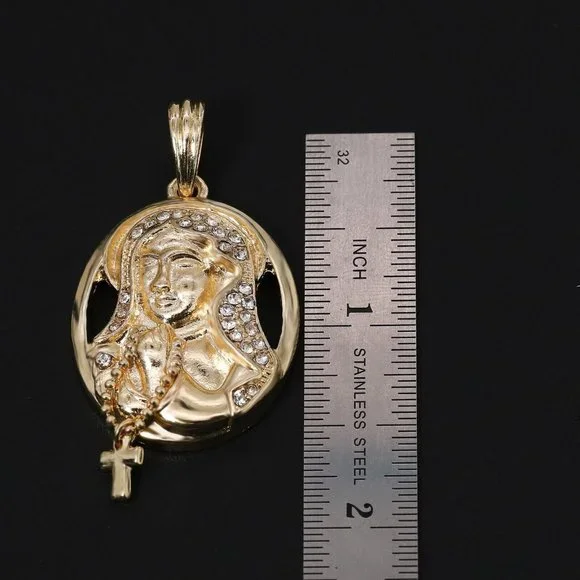 New 14k Oval Cross Necklace 20 Cuban Chain